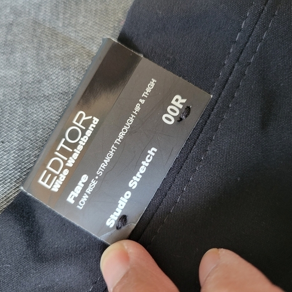 Express Editor Wide Waistband Low-rise Flare Dress Pants 00R in Grey NWOT - Picture 6 of 10